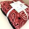Bandana Handkerchief Red Anti-Pill Premium No-Sew Throw Fleece Fabric Kit (72x60)